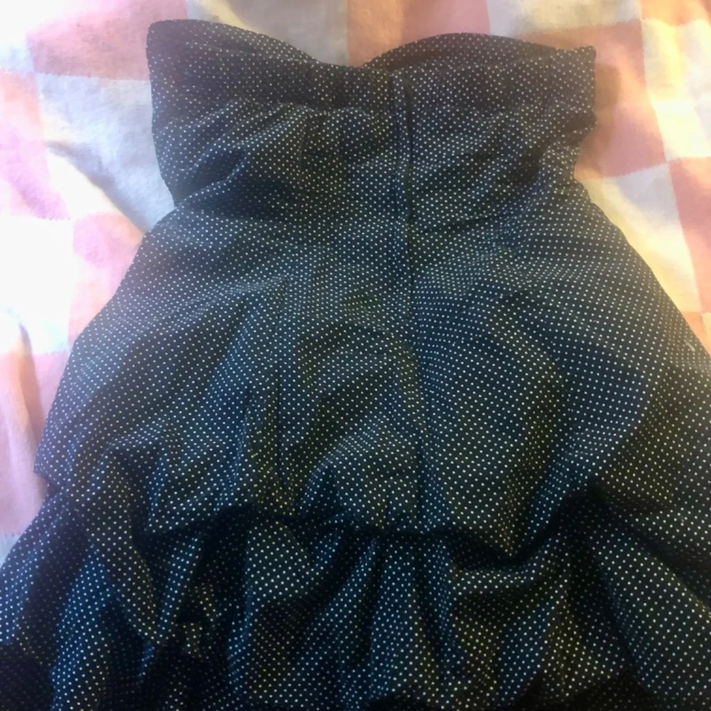 Polkadot classic Dress with sweetheart neckline and ruching stretchy - Picture 6 of 6